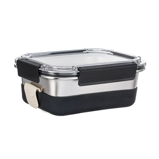 Prahransteel® Microwavable Stainless Steel Lunch Box - 5.1 Cup (Black)
