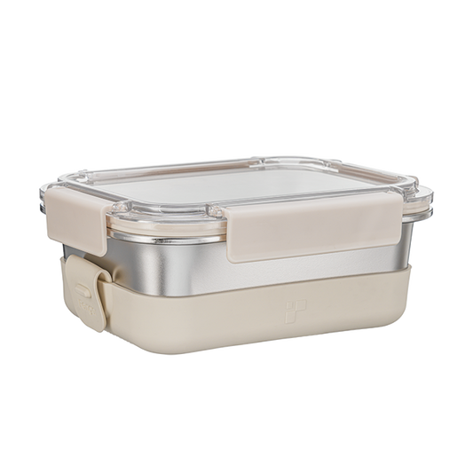 Prahransteel® Microwavable Stainless Steel Lunch Box - 5.1 Cup (Cream)