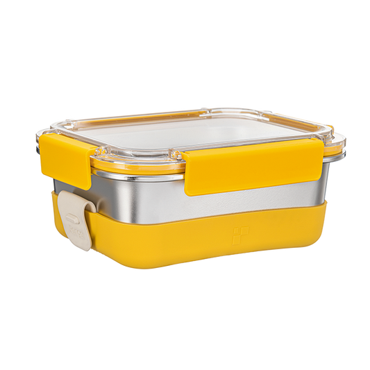 Prahransteel® Microwavable Stainless Steel Lunch Box - 5.1 Cup (Yellow)