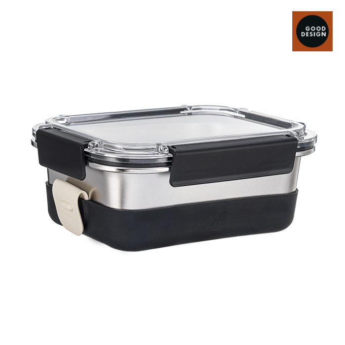 Prahransteel® Microwavable Stainless Steel Lunch Box - 5.1 Cup (Black)