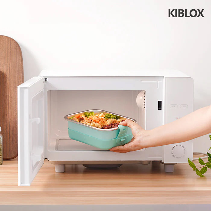 KIBLOX 5.1 Cup Stainless Steel Bento with Divider Layer and Ice Pack